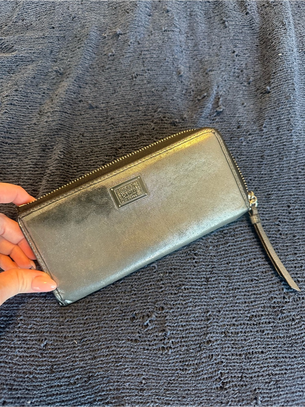 Vintage Coach Poppy Silver metallic wallet